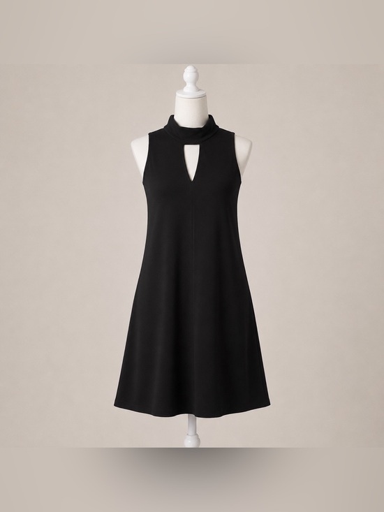 Tiana B. Dresses & Skirts - Tiana B Black Sleeveless Mock Neck Swing Dress Size 6